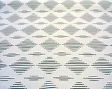 Sunbrella Spinner Diamond Onyx Black Acrylic Fabric - Black And Ivory Off-White Diamond Pattern, 54" Width (1 Yard)