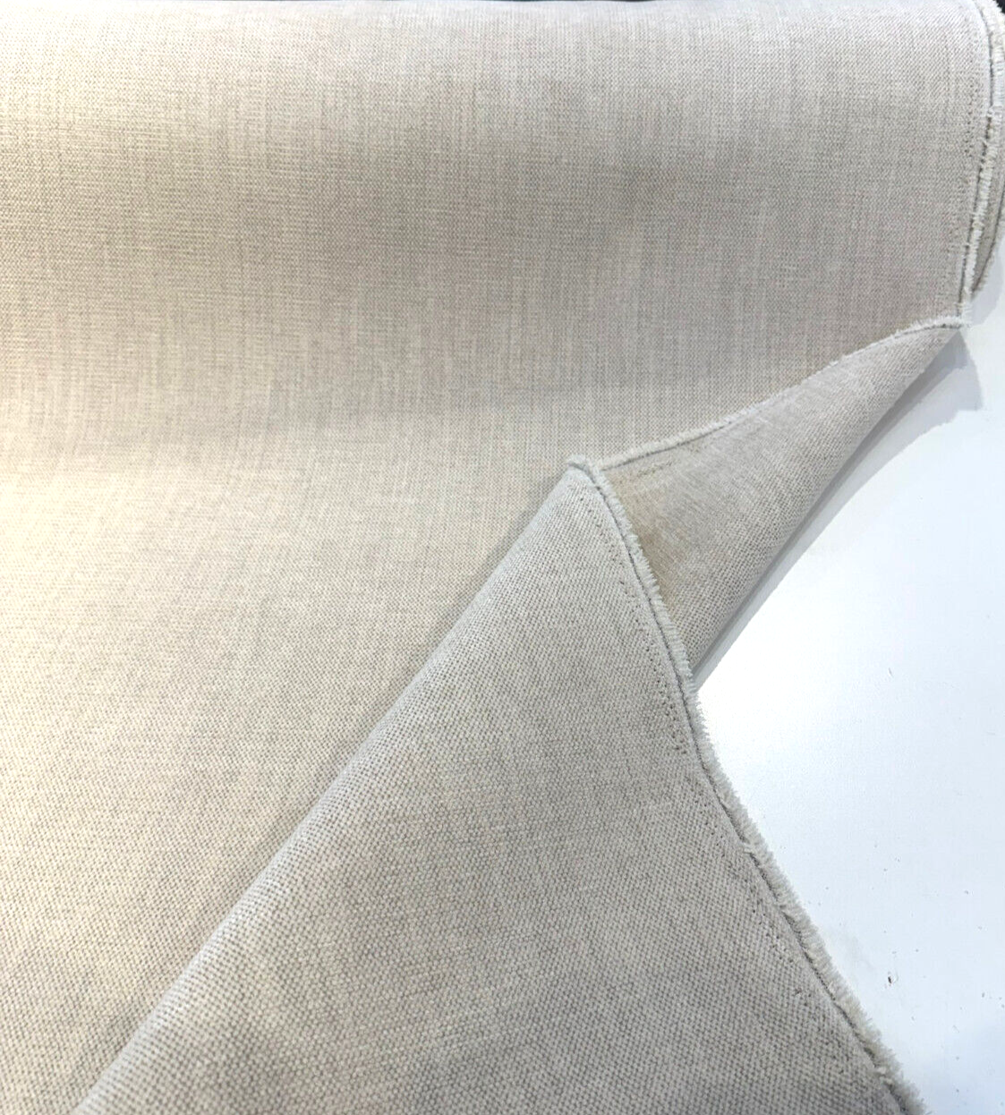 Disco Linen Chenille Upholstery Fabric - Linen Beige, 56" Width (1 Yard)