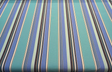 Sunbrella Stripe Dolce Oasis Blue Teal Acrylic Fabric - Blue Teal Asymmetrical Stripe, 54" Width (1 Yard)