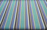 Sunbrella Stripe Dolce Oasis Blue Teal Acrylic Fabric - Blue Teal Asymmetrical Stripe, 54" Width (1 Yard)