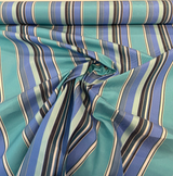 Sunbrella Stripe Dolce Oasis Blue Teal Acrylic Fabric - Blue Teal Asymmetrical Stripe, 54" Width (1 Yard)