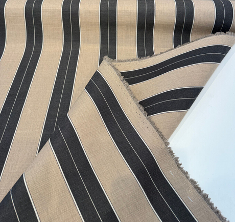 Sunbrella Stripe Berenson Tuxedo Black Acrylic Fabric - Black And White Stripe, 54" Width (1 Yard)