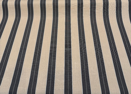 Sunbrella Stripe Berenson Tuxedo Black Acrylic Fabric - Black And White Stripe, 54" Width (1 Yard)
