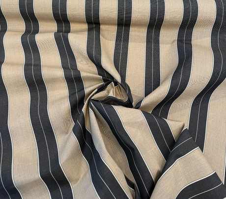 Sunbrella Stripe Berenson Tuxedo Black Acrylic Fabric - Black And White Stripe, 54" Width (1 Yard)