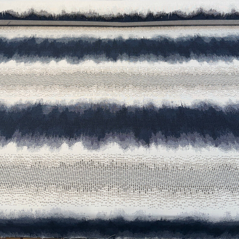 Sunbrella Drifting Indigo Blue Stripe Solution-Dyed Acrylic Fabric - Indigo Blue/White Ombre Stripe, 56" Width, 14" Repeat (1 Yard)