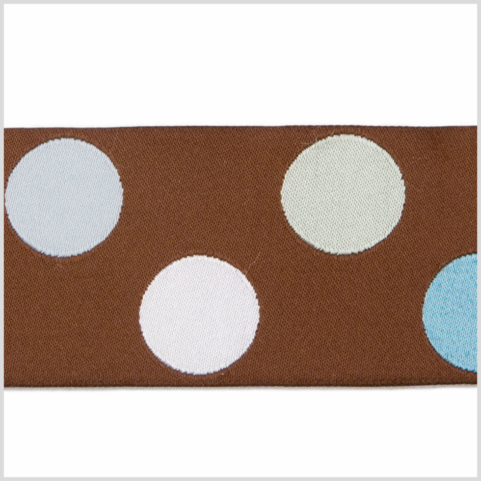 Chocolate/White/Blue/Seafoam/Baby Blue French Jacquard Ribbon