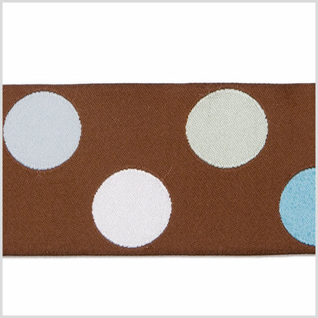 Chocolate/White/Blue/Seafoam/Baby Blue French Jacquard Ribbon