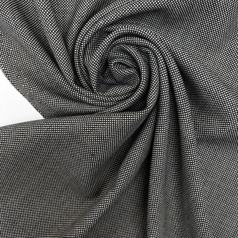 Wool Blend Tweed Black Gray