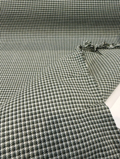 Sunbrella Lore Moss Green Backed Acrylic Fabric - Small Scale Houndstooth, 54" Width (1 Yard)