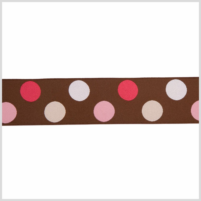 Chocolate/Fuchsia/Baby Pink/White/Cream French Jacquard Ribbon