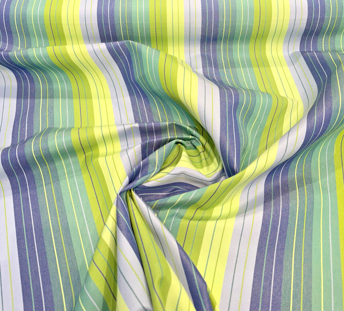 Sunbrella Seville Seaside Acrylic Fabric - Blue Green Stripe, 54" Width (1 Yard)