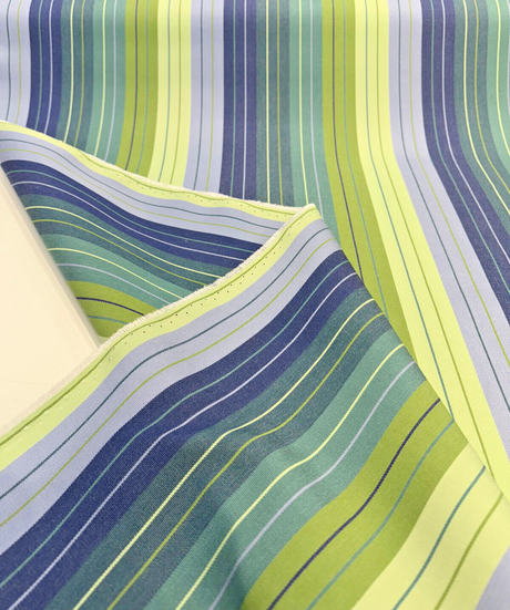 Sunbrella Seville Seaside Acrylic Fabric - Blue Green Stripe, 54" Width (1 Yard)