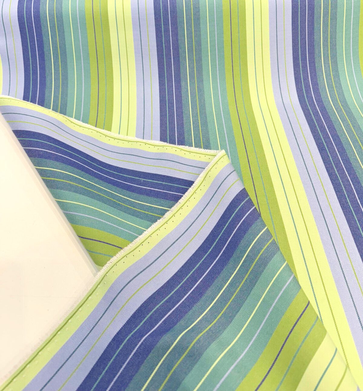 Sunbrella Seville Seaside Acrylic Fabric - Blue Green Stripe, 54" Width (1 Yard)