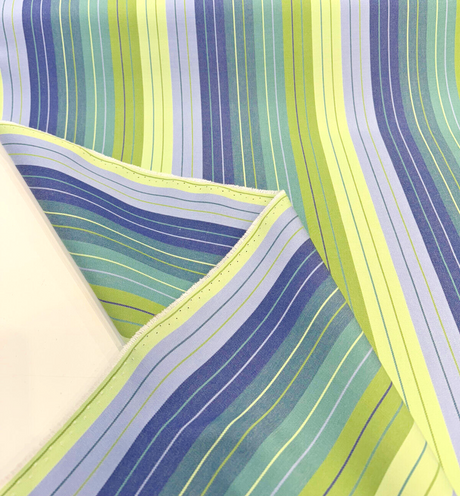 Sunbrella Seville Seaside Acrylic Fabric - Blue Green Stripe, 54" Width (1 Yard)