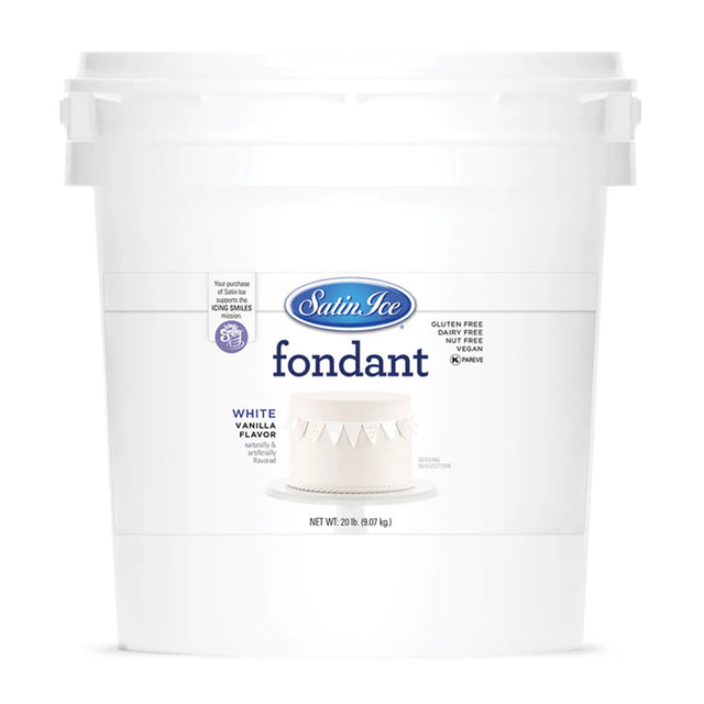 Satin Ice White Rolled Fondant, 20 Pounds