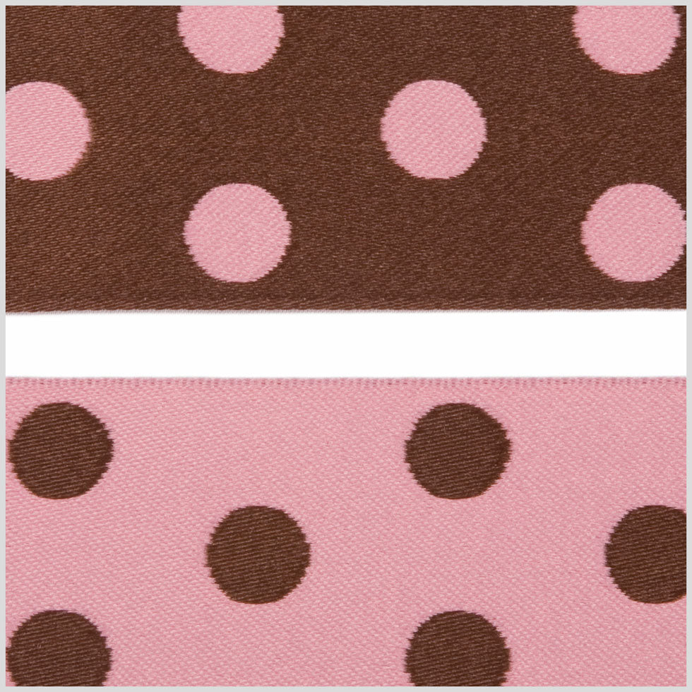 Brown/Pink French Jacquard Ribbon