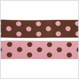Brown/Pink French Jacquard Ribbon