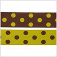 Brown/Green French Jacquard Ribbon