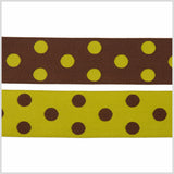 Brown/Green French Jacquard Ribbon
