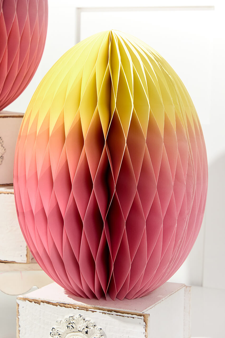 14" Paper Honeycomb Ombre Egg