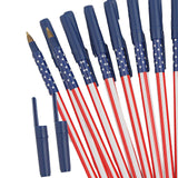 5 3/4" Patriotic USA Flag Stars & Stripes Stick Pens 12 Pc.