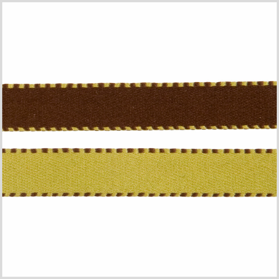 3/8" Green/Brown Reversible Ribbon