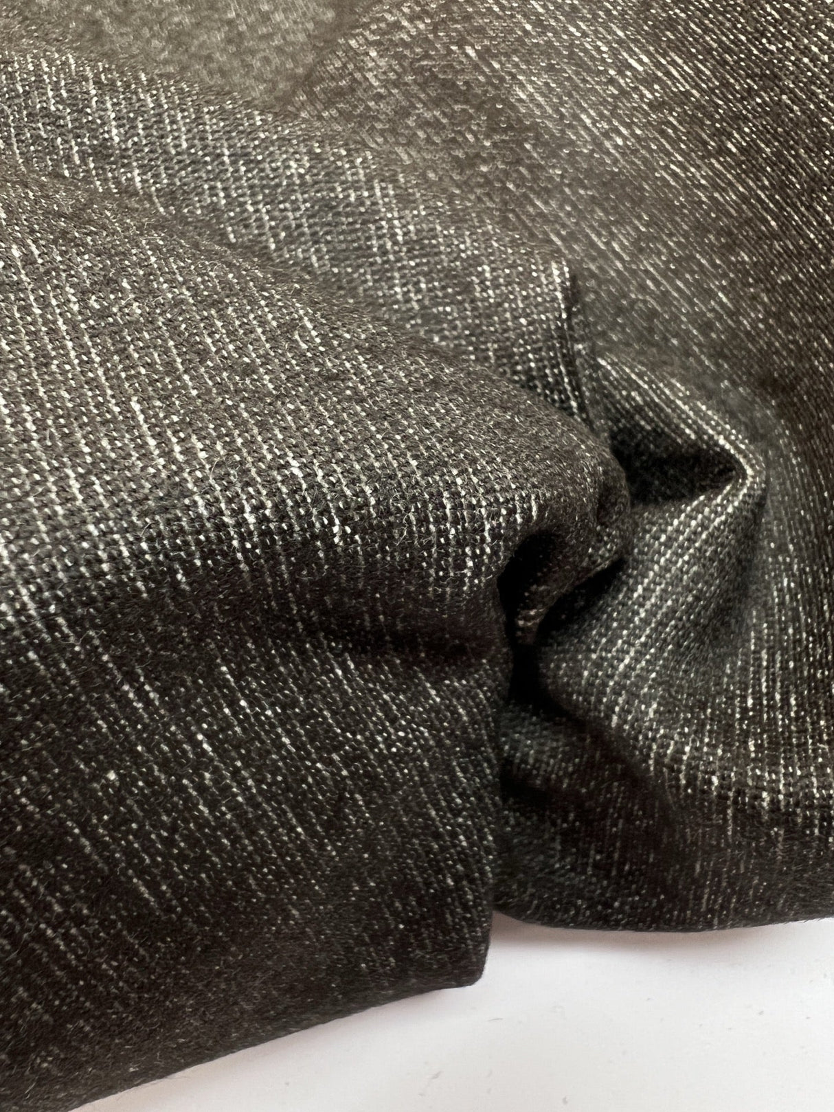 Wool Cotton Woven Melange Gray