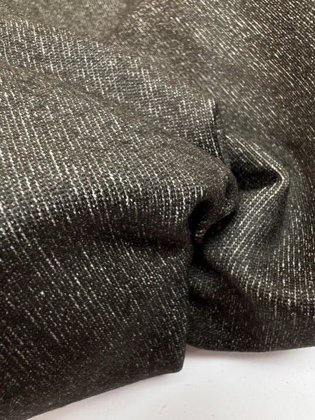 Wool Cotton Woven Melange Gray