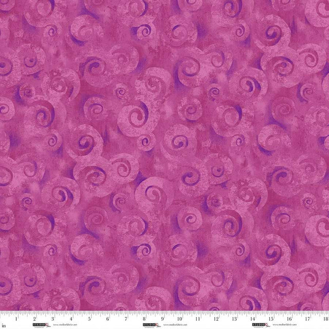 Cotton Wideback Fabric Spiral Storm Orchid 118"