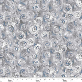Cotton Wideback Fabric Spiral Storm 118" Orchid Swirl Texture