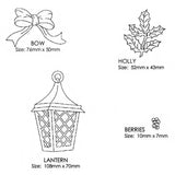 JEM Cutters Christmas Lantern & Holly, Set of 4 Plastic Gumpaste Cutters