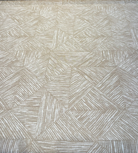 Sunbrella Etch Camel Solution Dyed Acrylic Fabric - Camel And Off White Geometric, 54" Width (By The Yard)