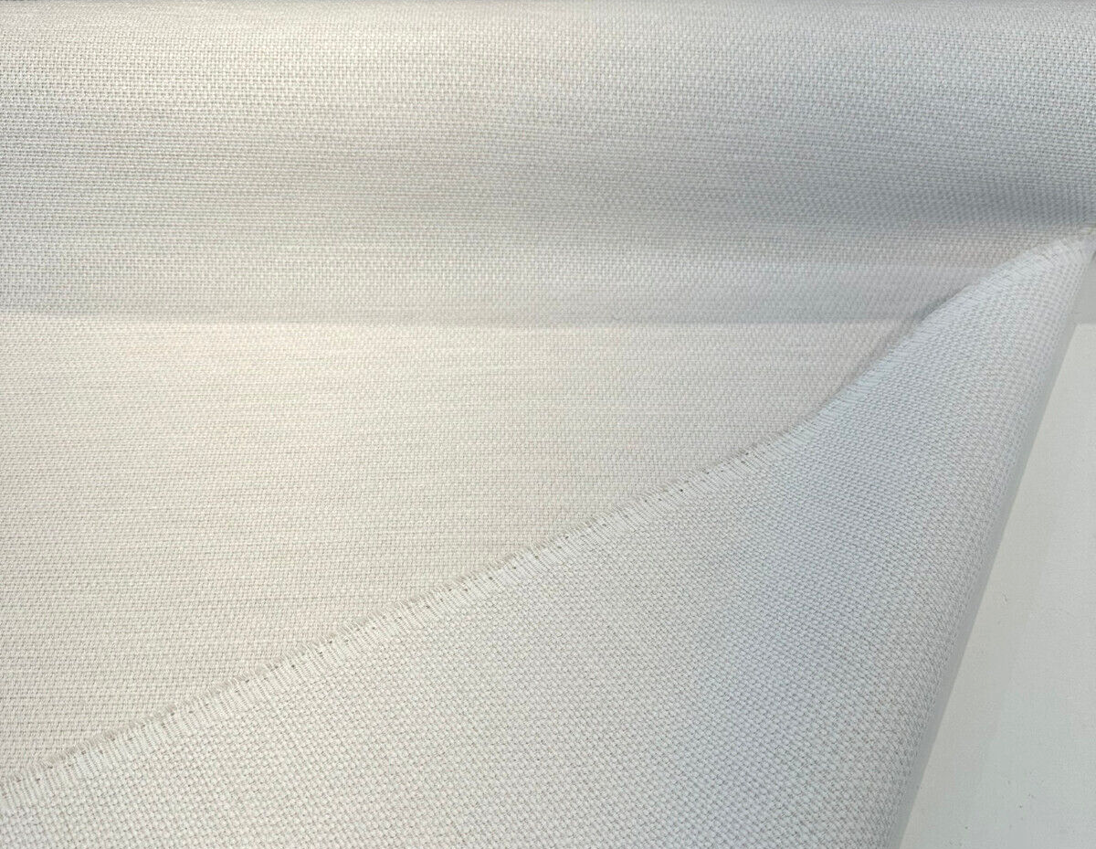 Sunbrella Tailored Snow Ivory Chenille Fabric - Ivory Basketweave Texture, 54" Width (1 Yard)