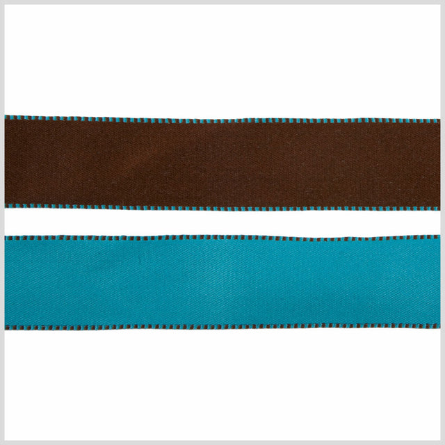 Turquoise/Brown Reversible Ribbon