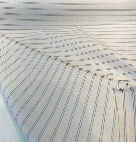 Sunbrella Pinny Solution Dyed Acrylic Fabric - Denim Blue Stripe, 52" Width (1 Yard)
