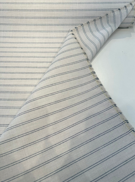 Sunbrella Pinny Solution Dyed Acrylic Fabric - Denim Blue Stripe, 52" Width (1 Yard)