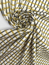 Viscose Sateen Checked White Multicolour