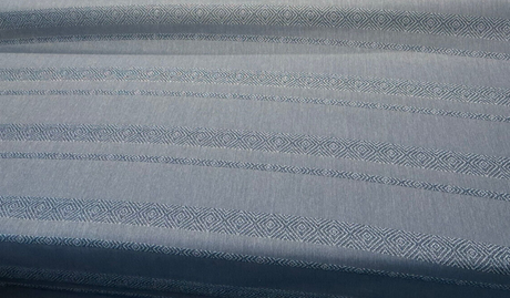 Sunbrella Sash Acrylic Fabric - Denim Blue Woven Geometric Pattern, 54" Width (1 Yard)