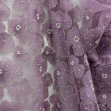 Beaded 3D Floral Lace Fabric