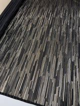 Polyester Elastane Plissé Fabric in Golden Black