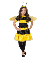 Kids bumblebee costume with top skirt wings and headband