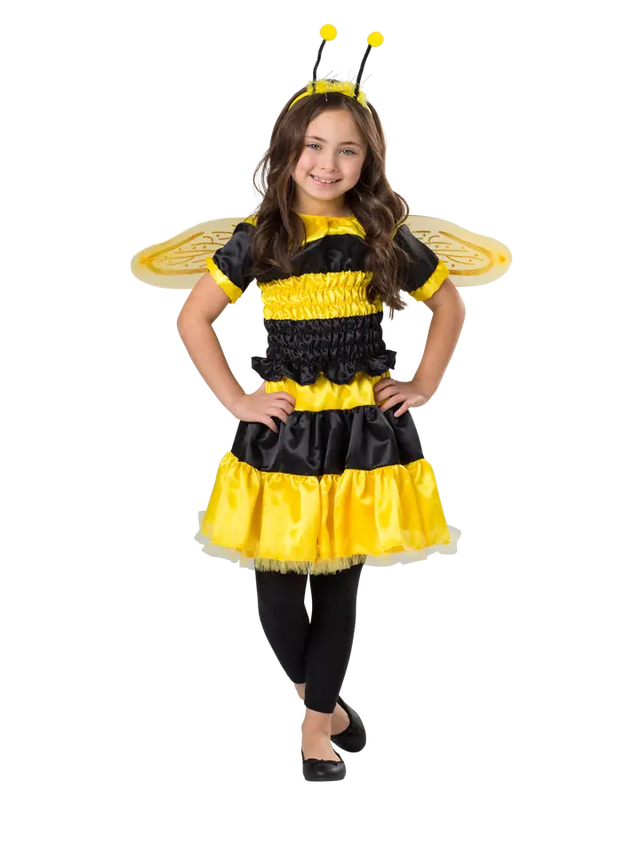 Kids bumblebee costume with top skirt wings and headband