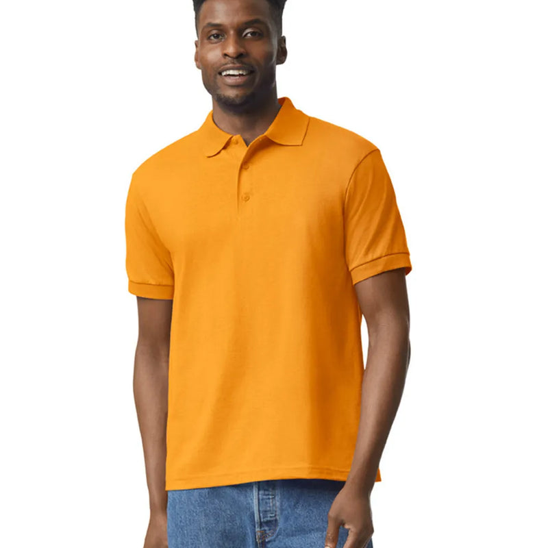 Gildan 8800 Polo Cotton Poly Blend Fabric - Gold, Moisture-Wicking, Classic Fit (1 Unit)