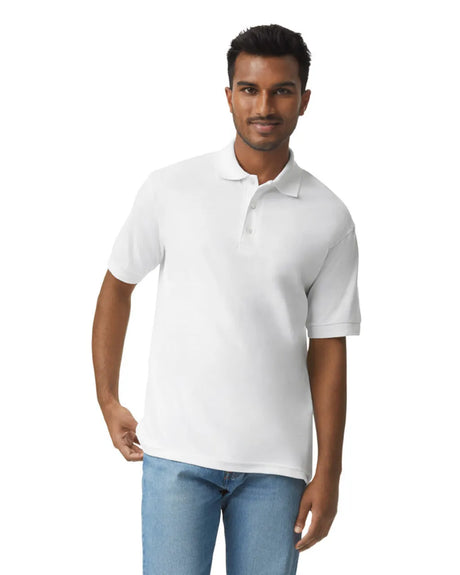 Gildan 8800 Polo Cotton Poly Fabric - White, Moisture-Wicking, Classic Fit (1 Piece)