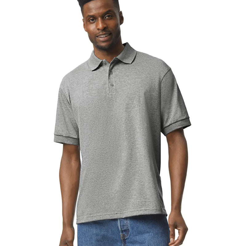 Gildan 8800 Polo Cotton Blend Fabric - Sport Grey, Classic Fit, Moisture-Wicking (1 Unit)