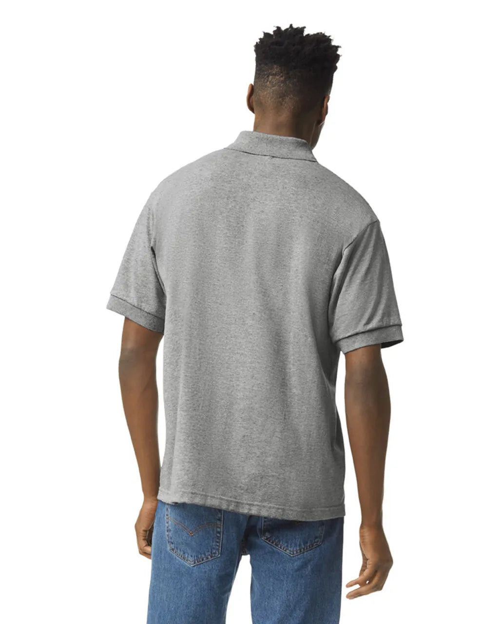 Gildan 8800 Polo Cotton Blend Fabric - Sport Grey, Classic Fit, Moisture-Wicking (1 Unit)