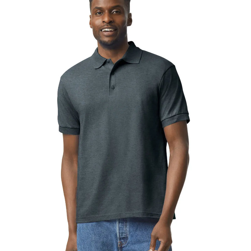 Gildan 8800 Polo Cotton Polyester Fabric - Dark Heather, Moisture-Wicking, Classic Fit (1 Piece)
