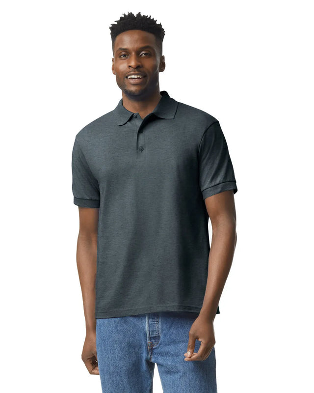 Gildan 8800 Polo Cotton Polyester Fabric - Dark Heather, Moisture-Wicking, Classic Fit (1 Piece)