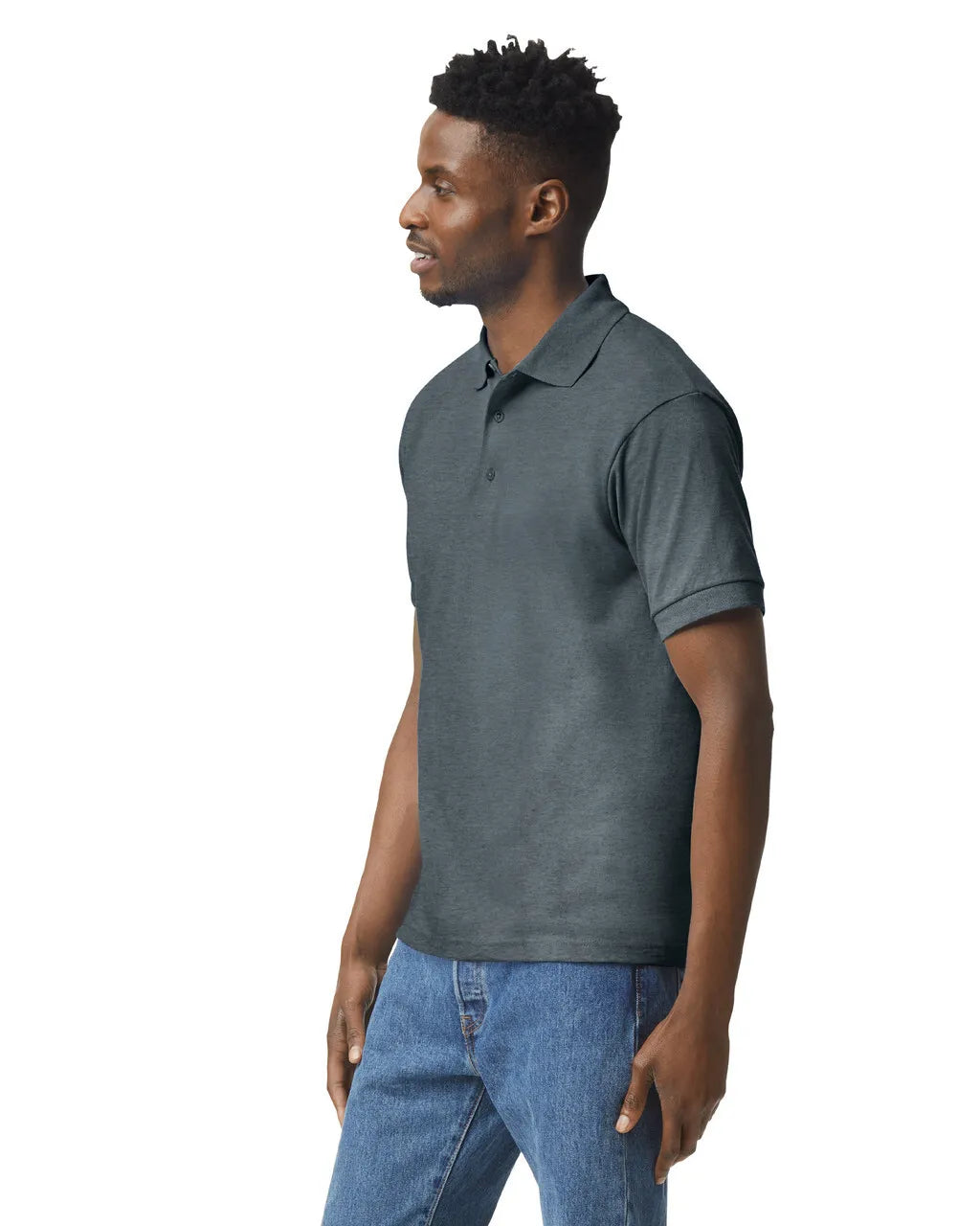 Gildan 8800 Polo Cotton Polyester Fabric - Dark Heather, Moisture-Wicking, Classic Fit (1 Piece)