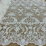 Beaded Corded Bridal Lace Dark Ivory